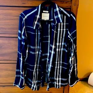 Navy plaid long sleeve